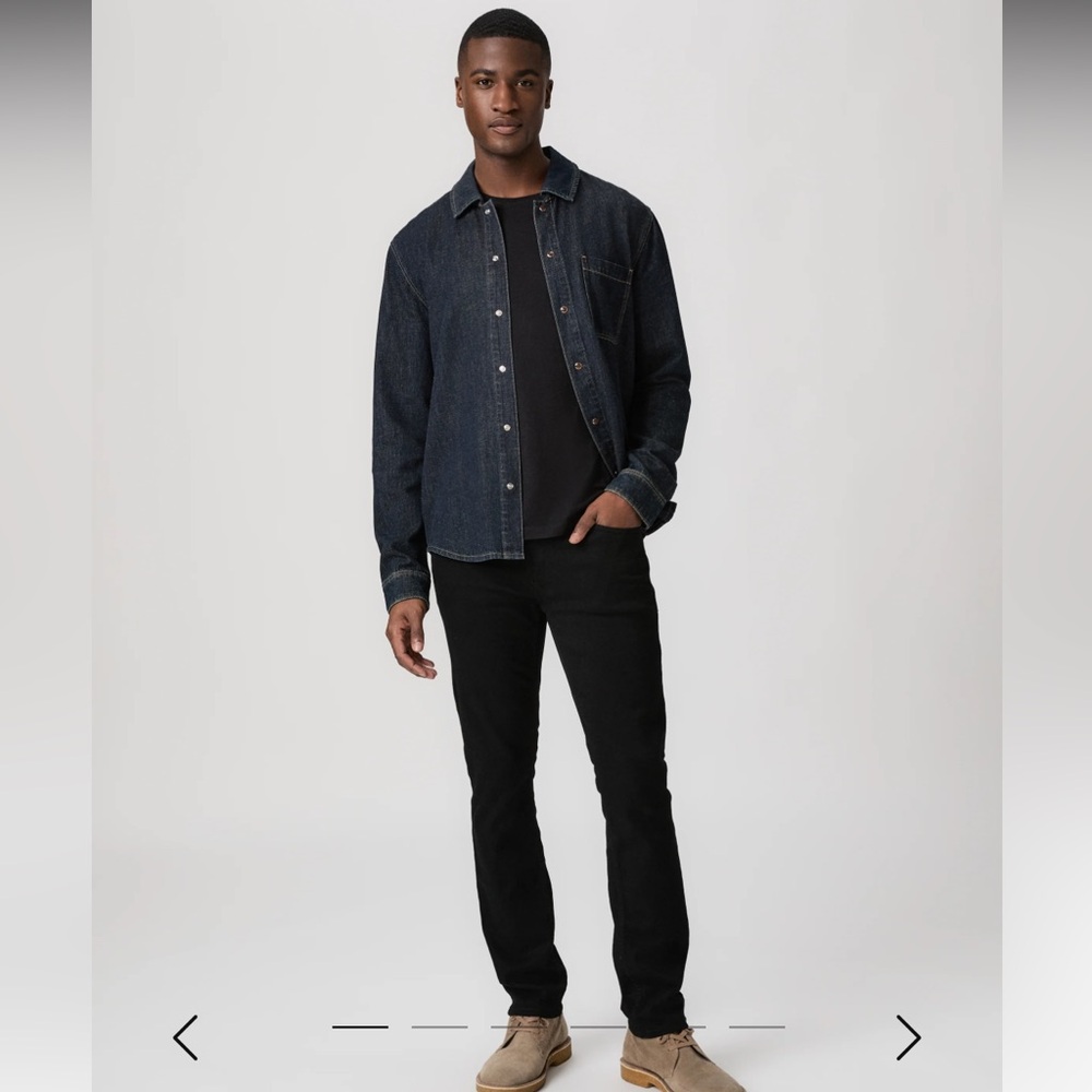 Paige Transcend Federal Slim Straight Jean Black Shadow